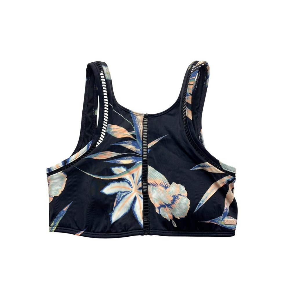 Roxy Womens Floral Print Crisscross Back Bikini Top #7051